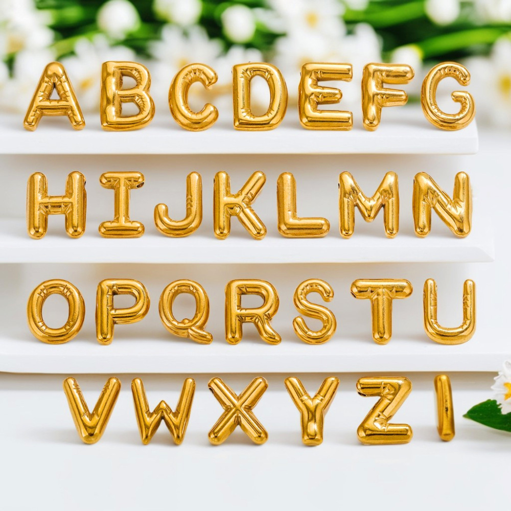 1 Paire De Pendentifs Pour Femme En Plaqué Or  Avec Lettres Simples De La Série Simple 