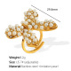 Bague en or réglable JZ90, perle blanche 7 # Image4