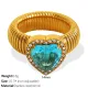 JZ50 Meiwei 7 # bague en or zirconium bleu ciel Image8