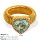 JZ50 Meiwei 7 # bague en or zirconium bleu clair Image7