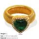 JZ50 Meiwei 8 # bague en or zirconium vert foncé Image15