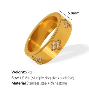 1 Paire De Bagues Simples Géométriques Quotidiennes En Acier Titane Plaqué Or  Et Zircon Pour Femme, Série Classique h5 