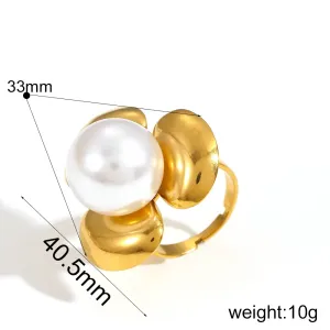 1 Paire De Bagues Ajustables Géométriques Quotidiennes En Acier Inoxydable Plaqué Or  Pour Femme, Série Simple h5 