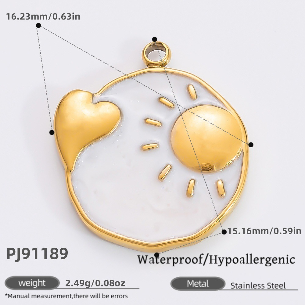 Pendentif Femme Diy En Acier Inoxydable Doré, Étanche, Collection Rétro Soleil (1 Pièce)
