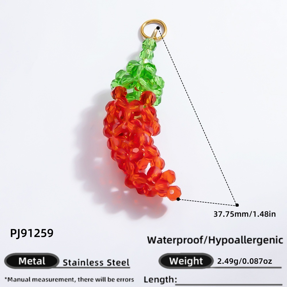 1 Paire De Pendentifs En Verre Pour Femme, Série Romantique, Motif Plante Douce
