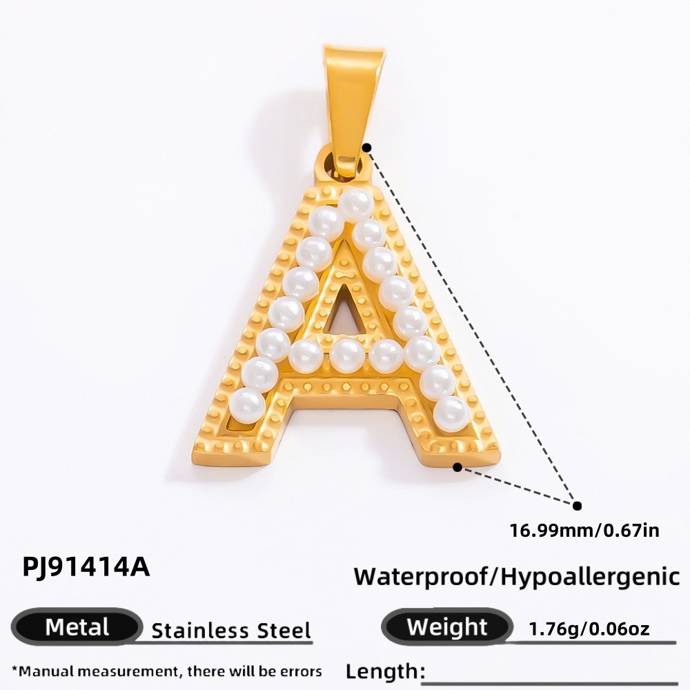 Pendentif Femme Diy En Acier Inoxydable, Couleur Or, Étanche, Style Moderne, Assorti À Toutes Les Lettres (1 Pièce) 