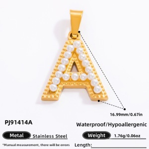 Pendentif Femme Diy En Acier Inoxydable, Couleur Or, Étanche, Style Moderne, Assorti À Toutes Les Lettres (1 Pièce) h5 