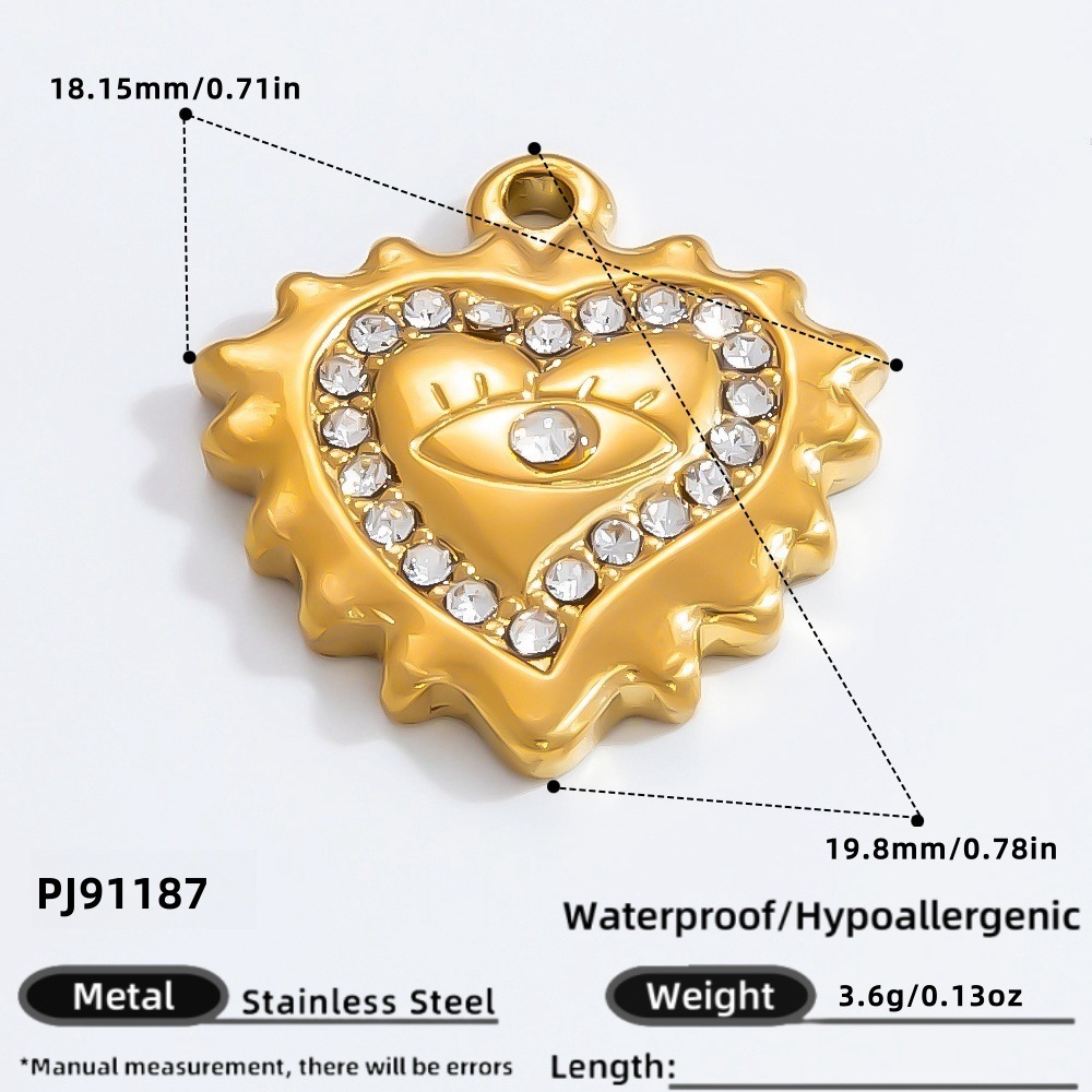 Pendentif Rétro Œil Classique En Acier Inoxydable Étanche Couleur Or, À Faire Soi-Même, Pour Femme (1 Pièce) 