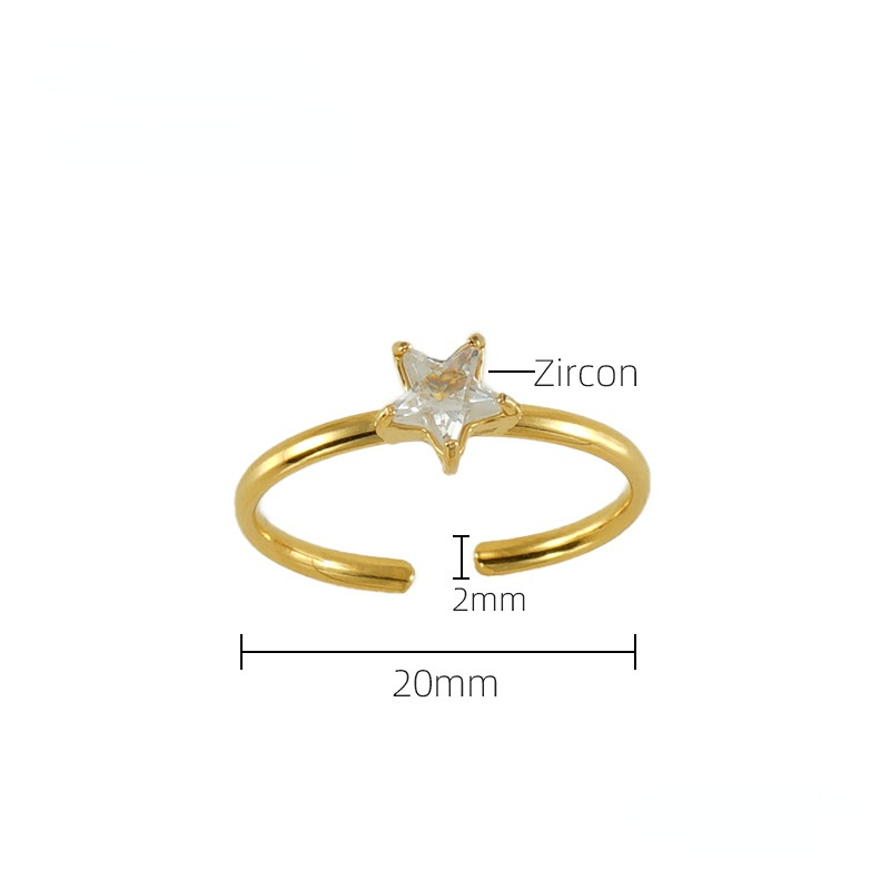 1 Paire De Bagues En Acier Inoxydable Transfrontalier Incrustées De Zircons Pour Femmes, Bagues En Acier Titane De Luxe Légères Et Assorties Pour Femmes, Bagues Réglables