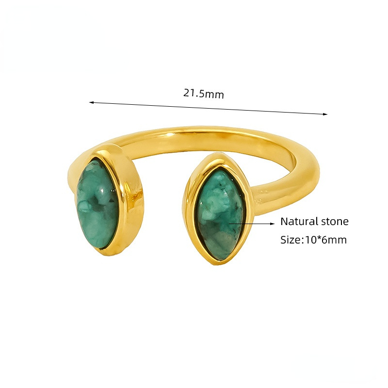 1 Paire De Bagues Ajustables Pour Femme, Série Classique, Style Rétro, En Acier Titane Plaqué Or