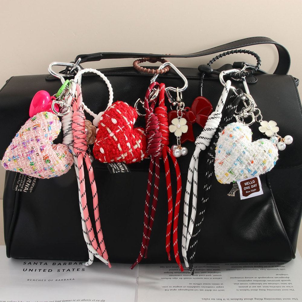 1 Breloque De Sac Pour Femme En Rayonne, Série Romantique, Élégante, En Forme De Cœur Image2