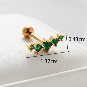 Boucles D'Oreilles Piercing Femme Simple Series Simple Flower En Acier Titane Sans Placage, Ornées De Zircon. h5 