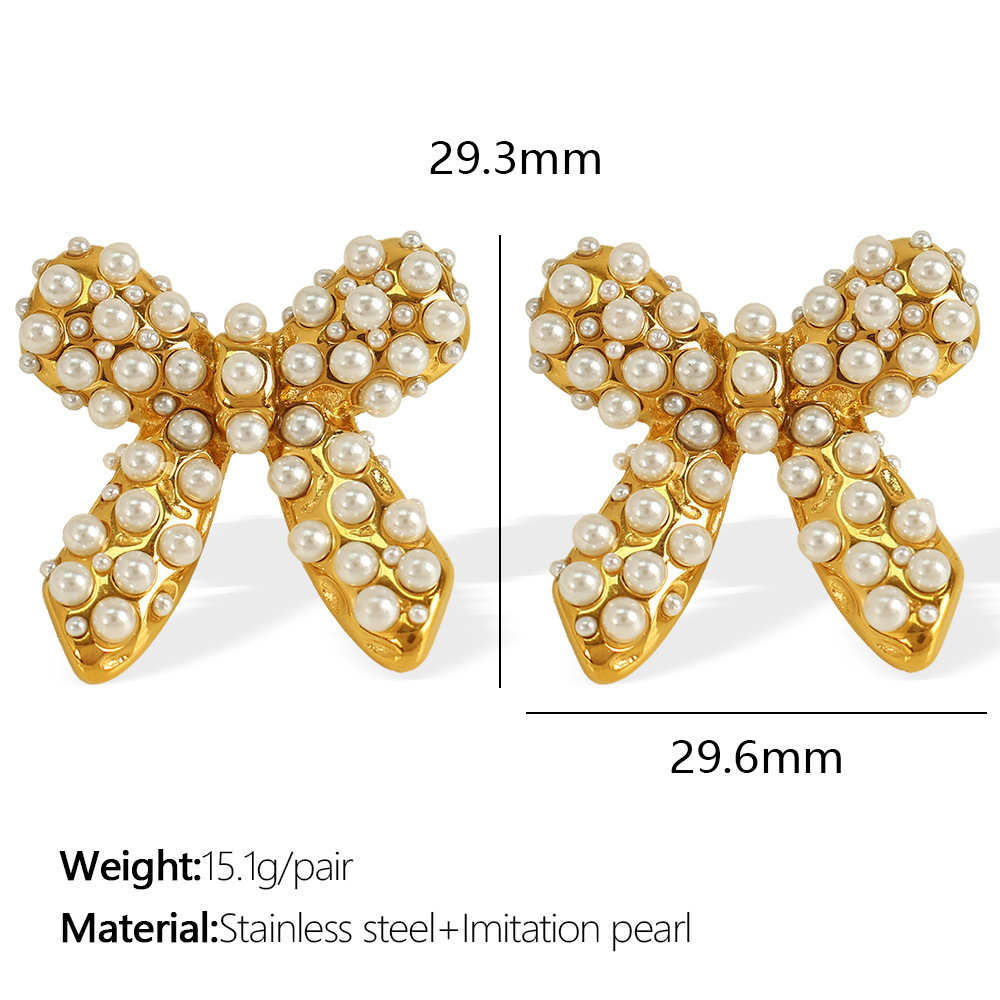 1 Paire De Boucles D'Oreilles À Tige Rétro En Acier Inoxydable Plaqué Or Avec Strass Pour Femme