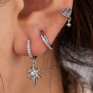 Boucles D'Oreilles Piercing Femme Simple Series Classic Heart En Cuivre Sans Placage, Ornées De Zircon. h5 Image2