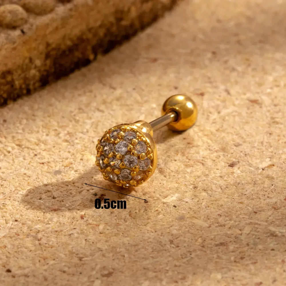 Boucles D'Oreilles Piercing Femme Simple Series Simple Geometric En Cuivre Sans Placage, Ornées De Zircon