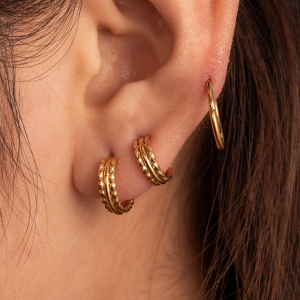 Boucles D'Oreilles Piercing Pour Femme, 1 Pièce, Série Simple, Géométriques, En Acier Titane Sans Placage h5 Image3