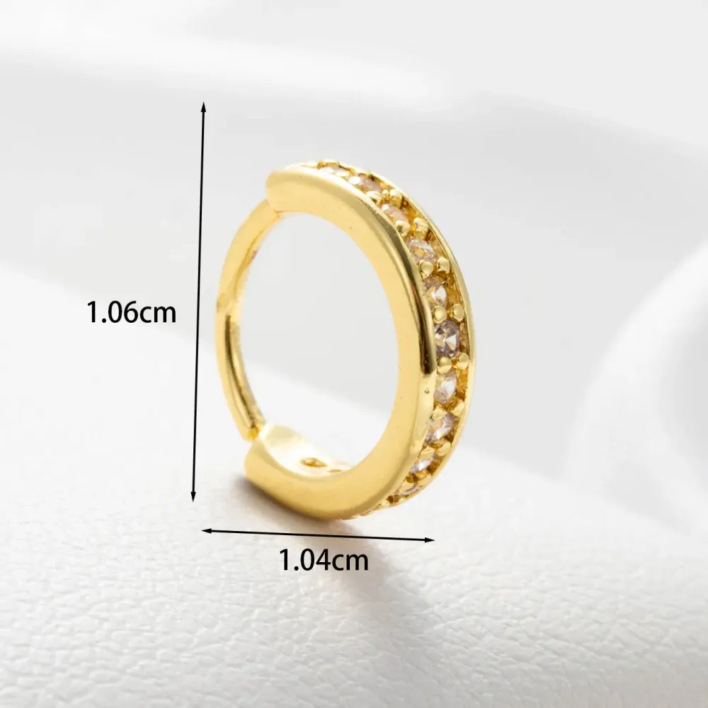 Boucles D'Oreilles Piercing Pour Femme, 1 Pièce, Série Simple, Cœur Simple, Cuivre, Sans Plaquage, Zircon.