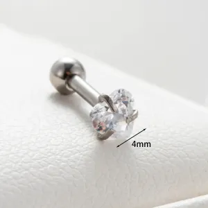 Boucles D'Oreilles Piercing Pour Femme, 1 Pièce, Série Simple Heart, En Acier Titane Sans Placage, Avec Zircon. h5