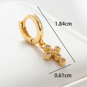 Boucles D'Oreilles Piercing Pour Femme, 1 Pièce, Série Simple, Cœur Simple, Cuivre, Sans Plaquage, Zircon. h5