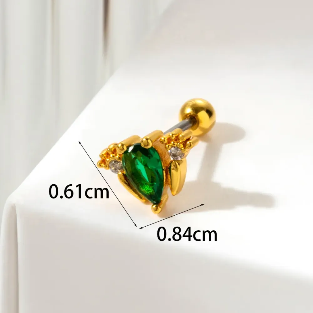 Boucles D'Oreilles Piercing Femme Simple Series Classic Animal En Acier Titane Sans Placage, Ornées De Zircon.