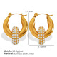 Boucles d'oreilles en or zirconium blanc EH268 Image4