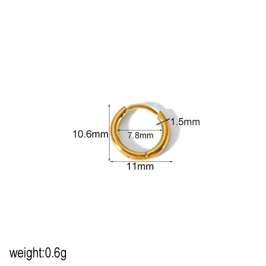 1 Paire De Boucles D'Oreilles Géométriques Classiques Simples En Acier Inoxydable Plaqué Or  Pour Un Usage Quotidien Des Femmes Boucles D'Oreilles Créoles Pour Femmes 