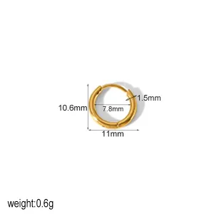 1 Paire De Boucles D'Oreilles Géométriques Classiques Simples En Acier Inoxydable Plaqué Or  Pour Un Usage Quotidien Des Femmes Boucles D'Oreilles Créoles Pour Femmes h5 