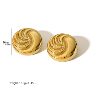1 Paire De Boucles D'Oreilles À Tige Géométriques Quotidiennes En Acier Inoxydable Plaqué Or Pour Femme h5