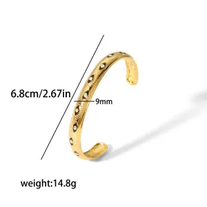1 Pièce De Bracelet Ouvert Élégant Et À La Mode En Acier Inoxydable Plaqué Or Avec Zircon Incrusté D'Huile De Goutte De Couleur Pour Bijoux Pour Femmes À Porter Au Quotidien h5