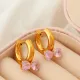 Boucles d'oreilles zircon rose EH299 Image2