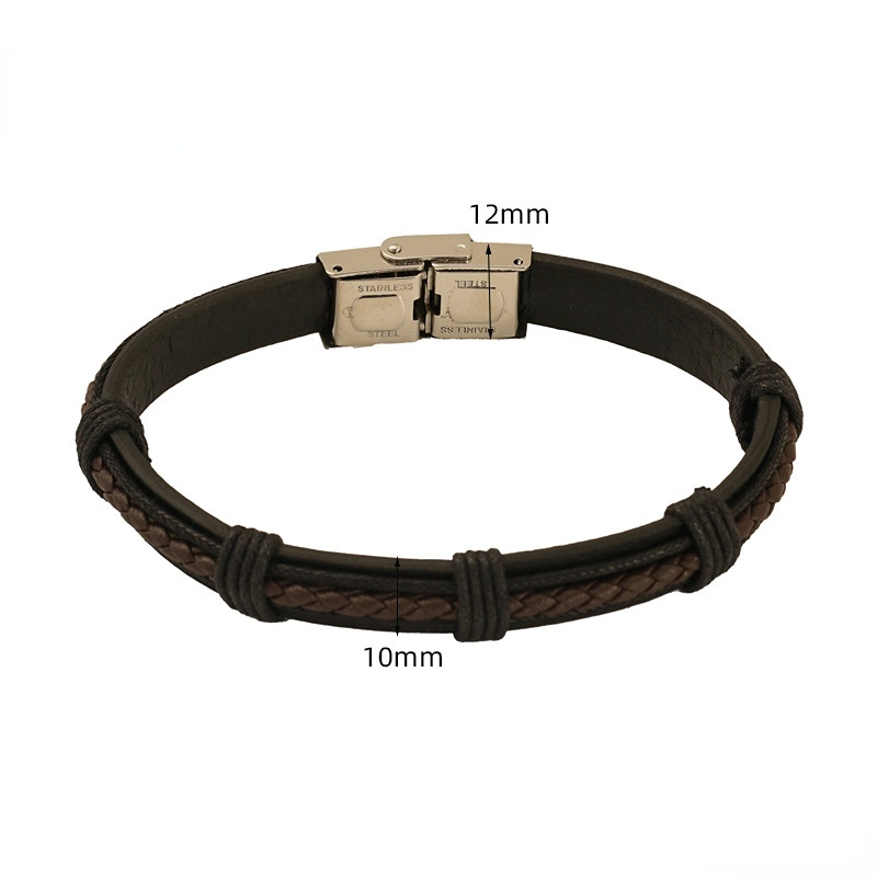 1 Paire De Bracelets En Cuir Tressés Personnalisés, Style Rétro, Pour Hommes Et Femmes, Unisexes