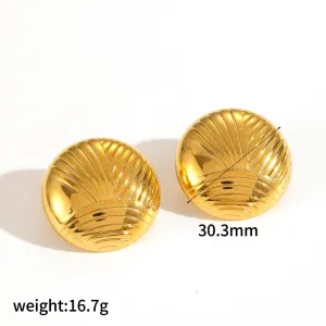 1 Paire De Boucles D'Oreilles À Tige Géométriques Décontractées En Acier Inoxydable Plaqué Or Pour Femmes h5
