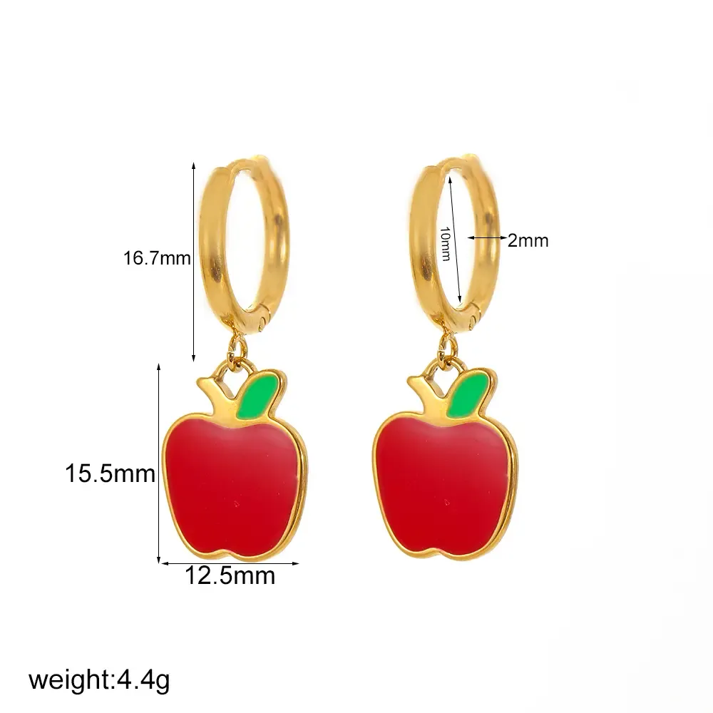 Boucles D'Oreilles Pendantes Pour Femme, Modèle Simple En Forme De Cœur, En Acier Inoxydable Plaqué Or (1 Paire). 