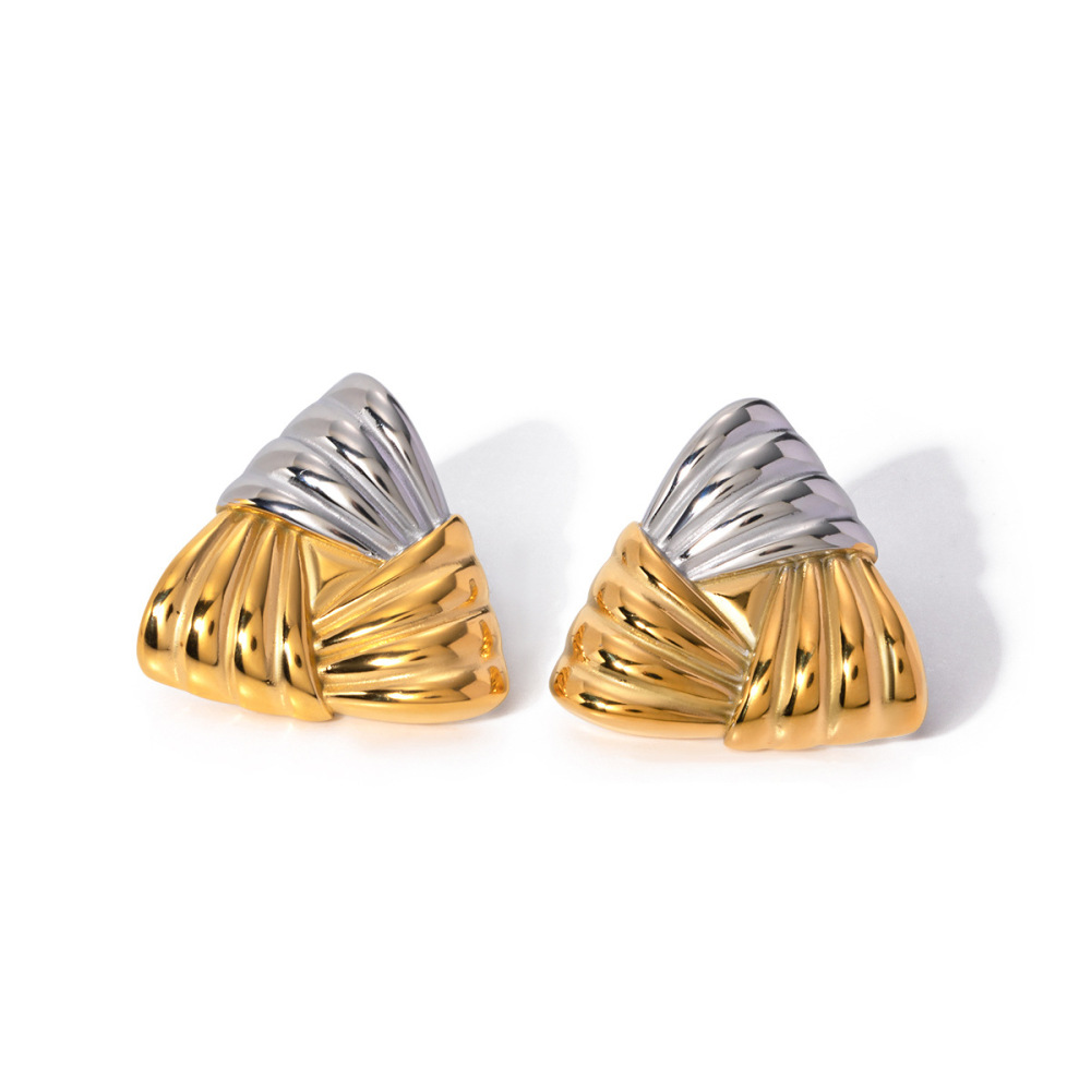 Boucles D'Oreilles Géométriques En Acier Inoxydable Pour Femmes, Style Métal, Titane, Amour, Simples, Polyvalentes, Style Européen Et Américain,  