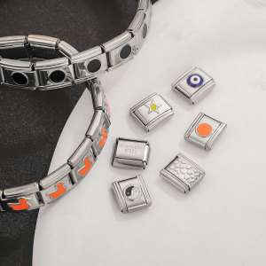 Bracelet Unisexe Simple, Décontracté, Rond, Élastique, Carré, En Acier Inoxydable, Étanche, Couleur Argentée, 1 Pièce h5 