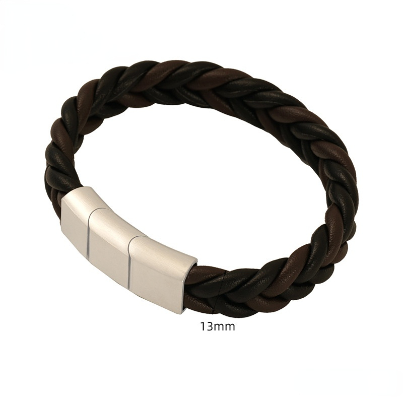 1 Paire De Bracelets En Cuir Tressé Pour Hommes Et Femmes, Bijoux Transfrontaliers, Unisexes