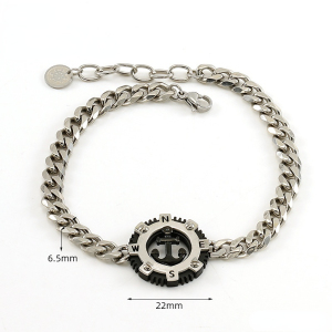 1 Paire De Bracelets Ronds Personnalisés En Acier Inoxydable Pour Hommes, Style Hip-Hop, Tendance, Assortis, À La Mode, Style Ancre h5 