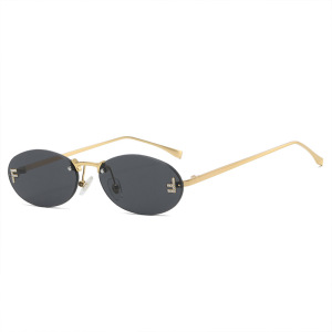 1 Paire De Lunettes De Soleil Simples En Alliage De Couleur Unie Pour Femmes h5 