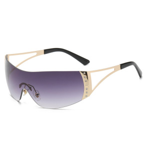 1 Paire De Lunettes De Soleil Tendance Pour Femmes, En Métal h5 