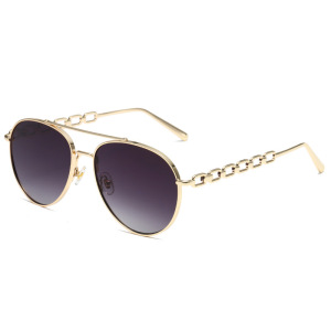 1 Paire De Lunettes De Soleil Simples En Alliage De Couleur Unie Pour Femmes h5 