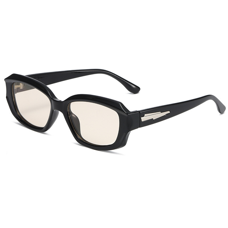 1 Paire De Lunettes De Soleil Simples En Plastique De Couleur Unie Pour Femmes 
