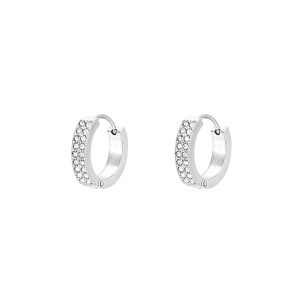 1 Paire De Boucles D'Oreilles Créoles Élégantes En Acier Titane Couleur Or Pour Femmes, Série Simple h5 