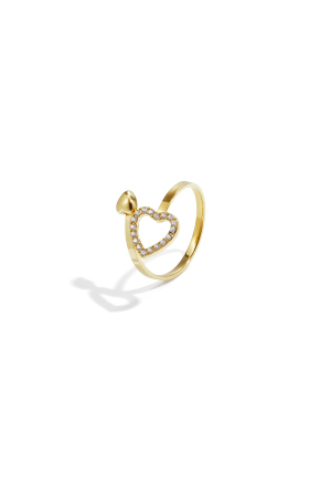 Bague Ajustable Ornée De Cœurs Et De Pierres h5 