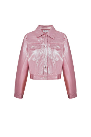 Veste Courte Femme En Pu Finition Métallique Brillante h5