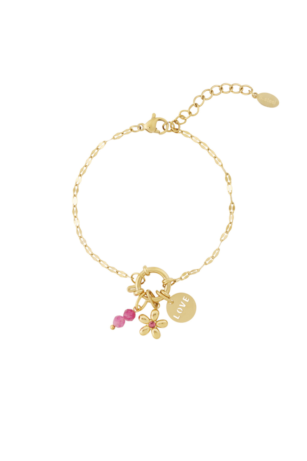 Bracelet Diy Fleur Rouge Image2