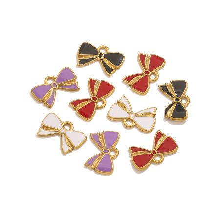 Pendentif femme étanche en acier inoxydable avec nœud papillon (1 pièce)