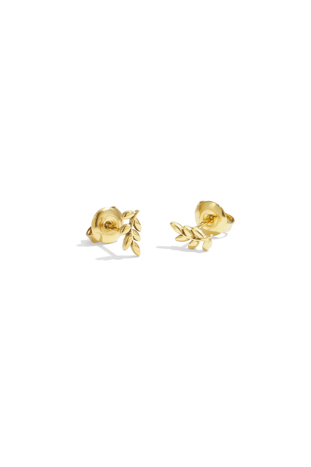Clous D'oreilles Feuilles - Couleur Or (Pack With Plastic Bag)