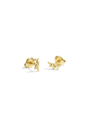 Clous D'oreilles Feuilles - Couleur Or (Pack With Plastic Bag) h5