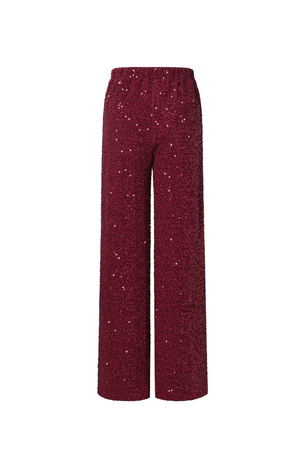 Tissu Polyester Fibre Pantalons Droits Femme Élégant Paillettes h5Image3