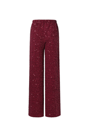 Tissu Polyester Fibre Pantalons Droits Femme Élégant Paillettes h5 Image3